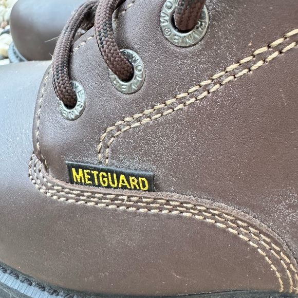 Wolverine Rich Brown Leather Work Boots - Picture 3 of 9